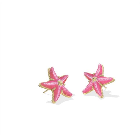 KENDRA SCOTT Jewelry - NEW KENDRA SCOTT women's parker starfish stud earrings in gold bright pink mothe